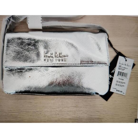 NWT - Nicole Miller shoulder purse - Argent Silver - Picture 1 of 5